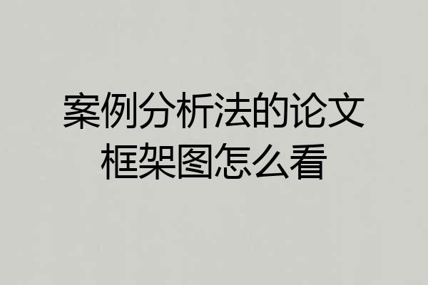 案例分析法的论文框架图怎么看