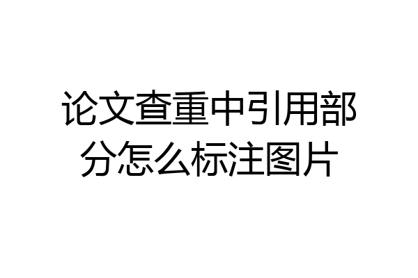 论文查重中引用部分怎么标注图片