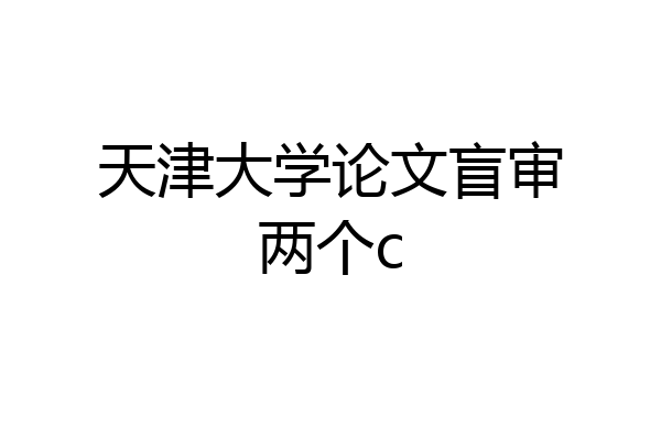 天津大学论文盲审两个c