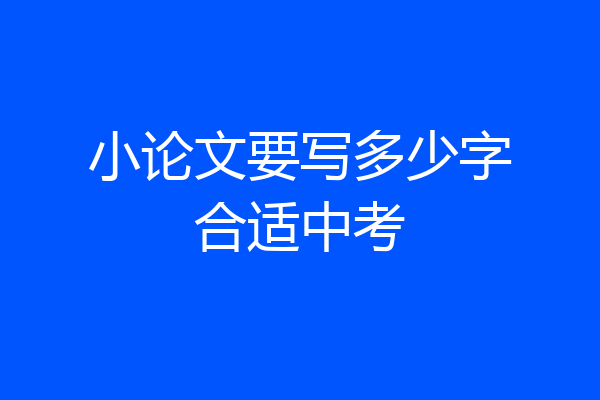 小论文要写多少字合适中考