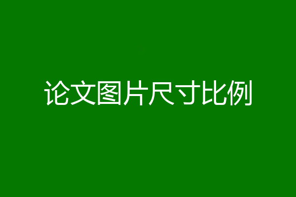 论文图片尺寸比例