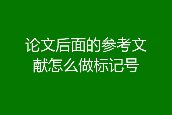 论文后面的参考文献怎么做标记号