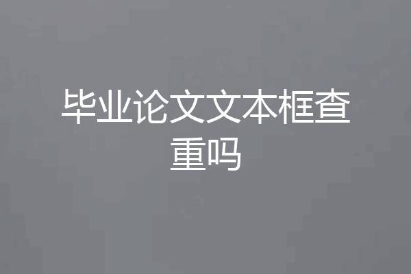 毕业论文文本框查重吗