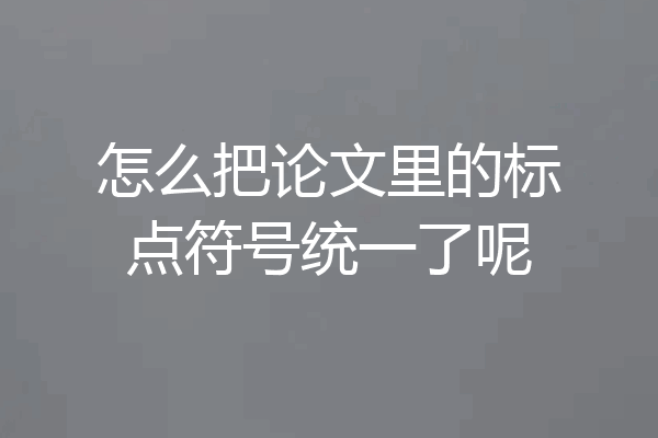 怎么把论文里的标点符号统一了呢