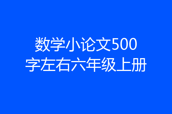 数学小论文500字左右六年级上册