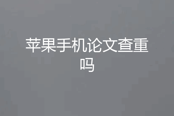 苹果手机论文查重吗