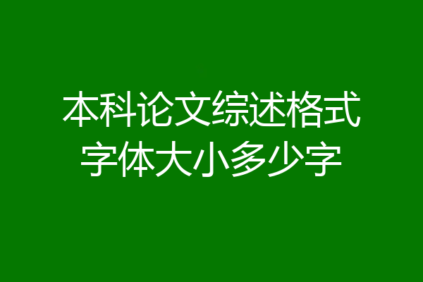 本科论文综述格式字体大小多少字