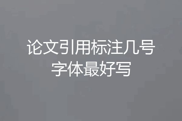 论文引用标注几号字体最好写