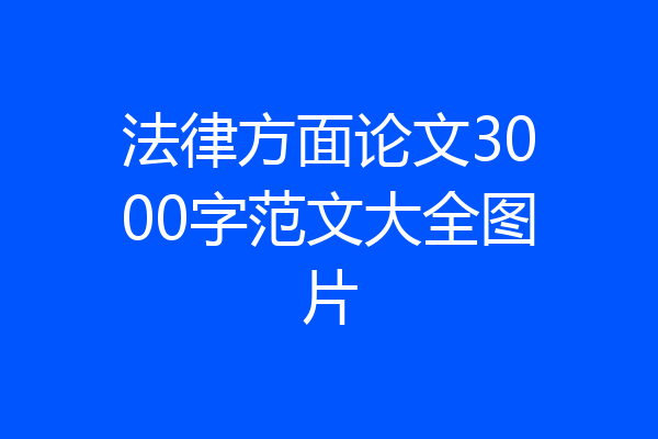 法律方面论文3000字范文大全图片