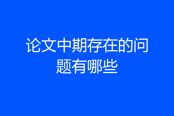 论文中期存在的问题有哪些