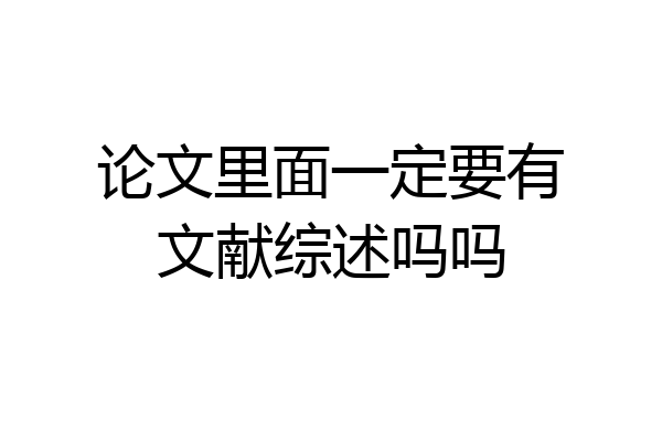 论文里面一定要有文献综述吗吗