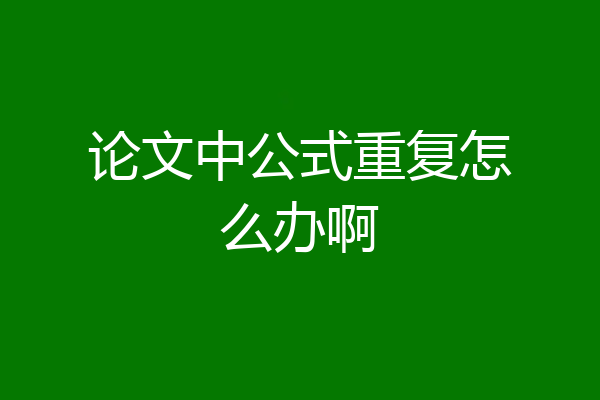 论文中公式重复怎么办啊