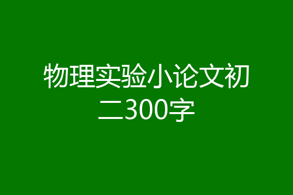 物理实验小论文初二300字