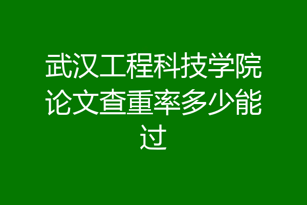武汉工程科技学院论文查重率多少能过