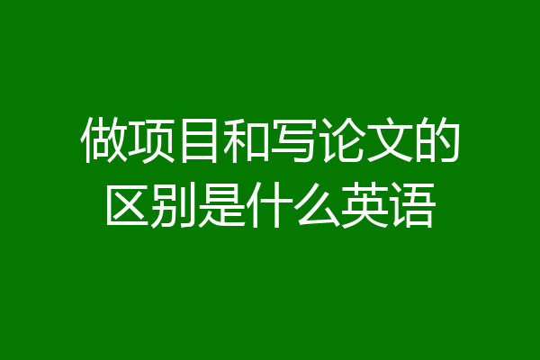 做项目和写论文的区别是什么英语
