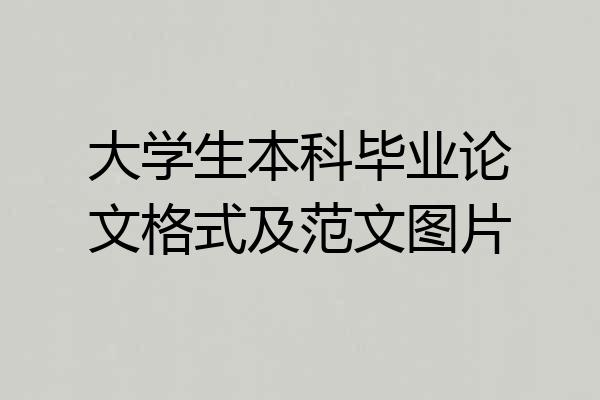 大学生本科毕业论文格式及范文图片