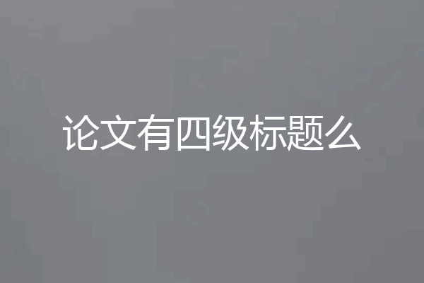 论文有四级标题么