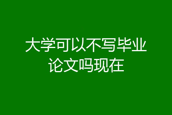 大学可以不写毕业论文吗现在