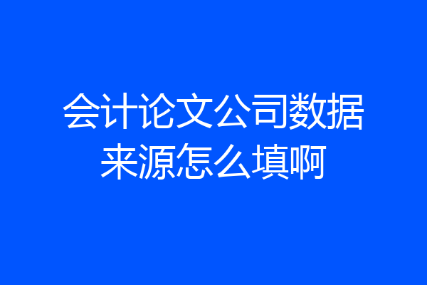会计论文公司数据来源怎么填啊