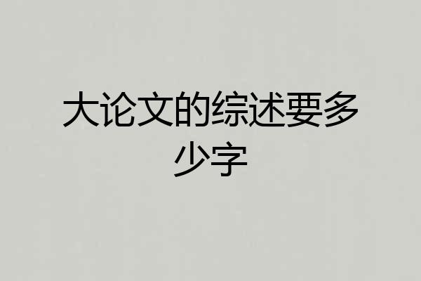 大论文的综述要多少字