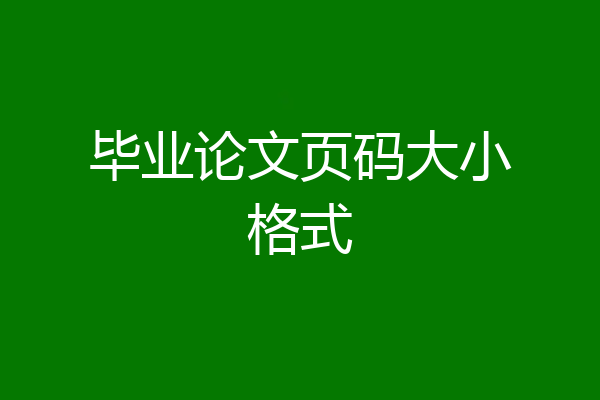 毕业论文页码大小格式