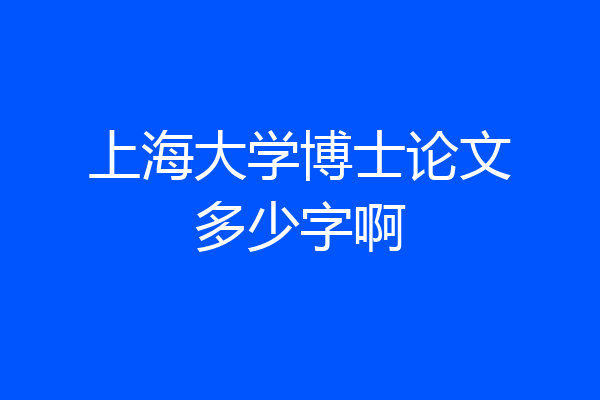 上海大学博士论文多少字啊