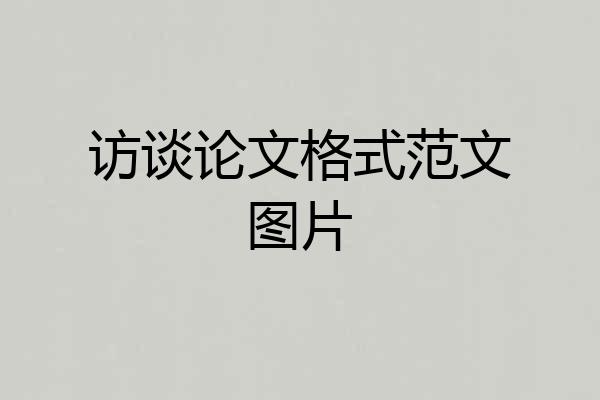 访谈论文格式范文图片