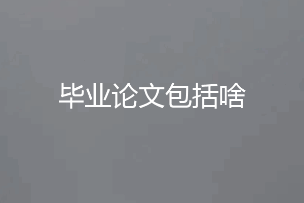 毕业论文包括啥