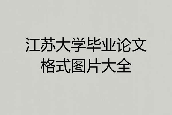 江苏大学毕业论文格式图片大全