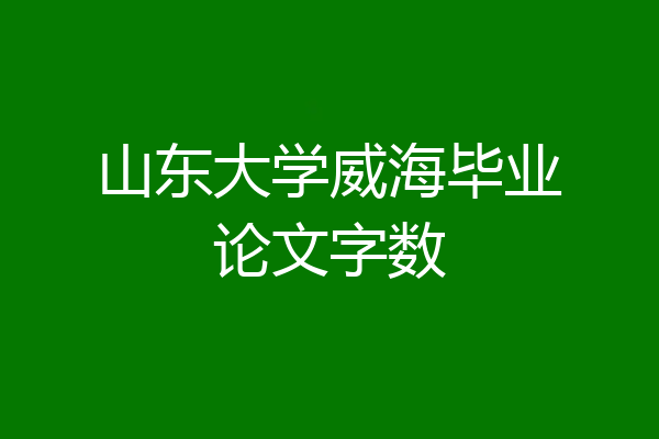 山东大学威海毕业论文字数