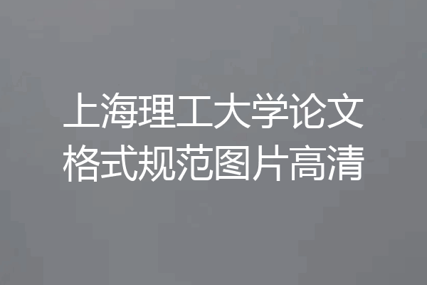 上海理工大学论文格式规范图片高清