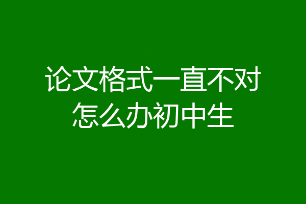 论文格式一直不对怎么办初中生