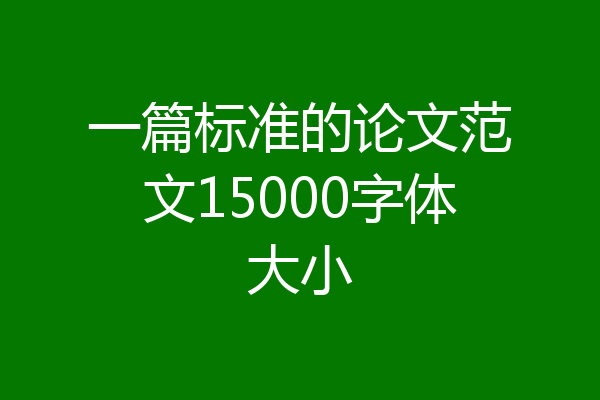 一篇标准的论文范文15000字体大小