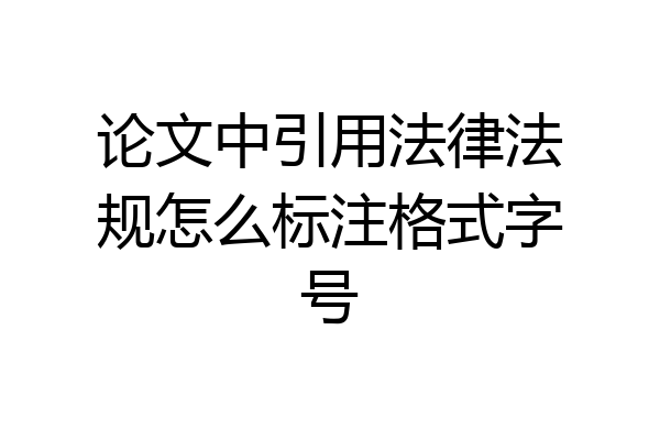 论文中引用法律法规怎么标注格式字号