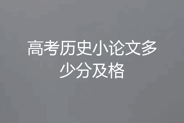 高考历史小论文多少分及格