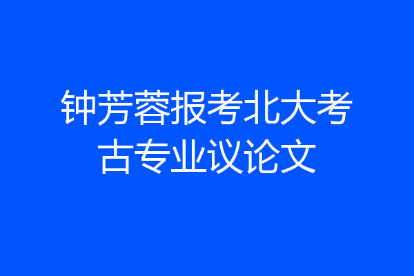 钟芳蓉报考北大考古专业议论文