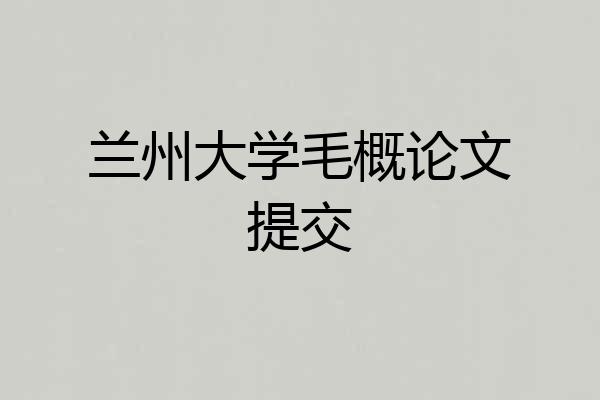 兰州大学毛概论文提交