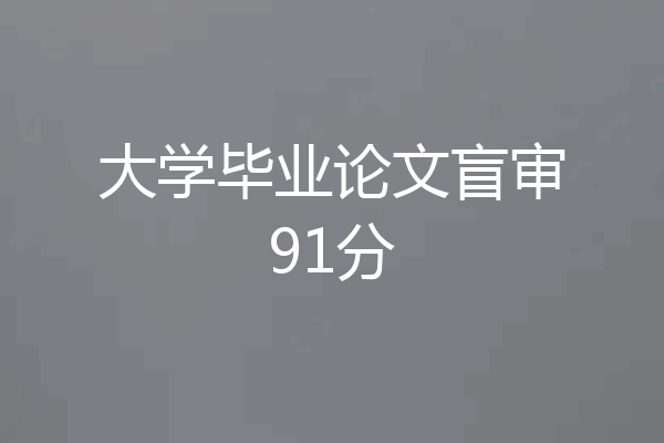大学毕业论文盲审91分
