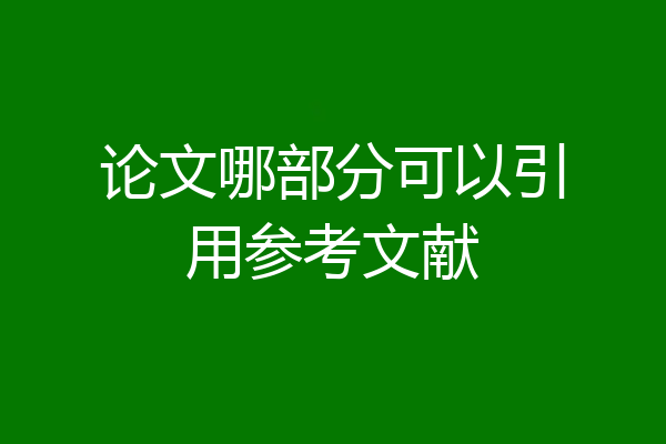 论文哪部分可以引用参考文献