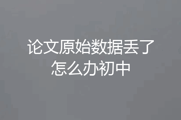 论文原始数据丢了怎么办初中