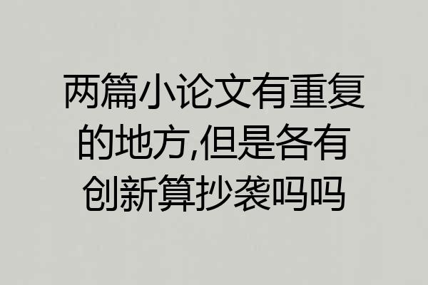 两篇小论文有重复的地方,但是各有创新算抄袭吗吗