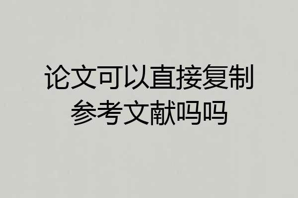 论文可以直接复制参考文献吗吗