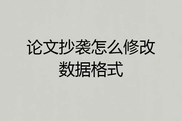 论文抄袭怎么修改数据格式