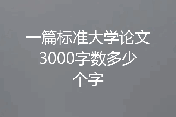 一篇标准大学论文3000字数多少个字