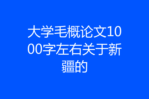 大学毛概论文1000字左右关于新疆的