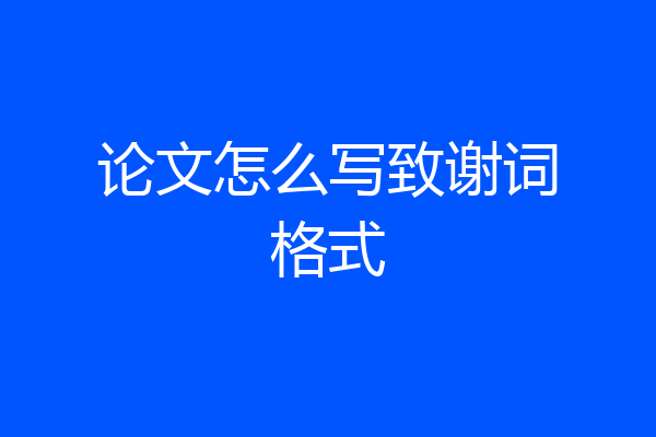 论文怎么写致谢词格式