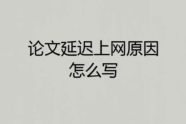 论文延迟上网原因怎么写