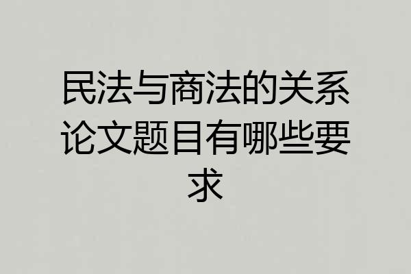 民法与商法的关系论文题目有哪些要求