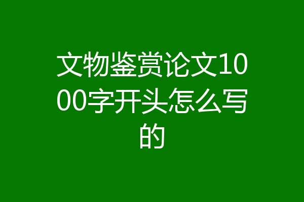 文物鉴赏论文1000字开头怎么写的