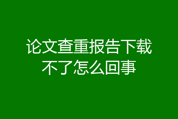 论文查重报告下载不了怎么回事